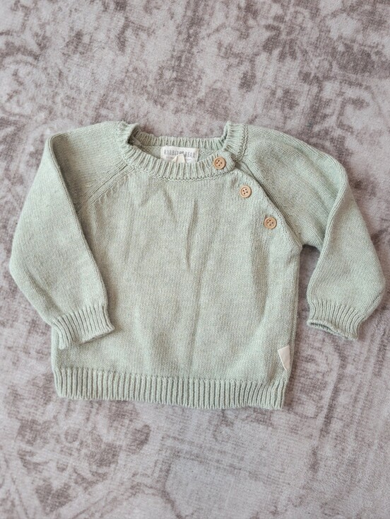 Rabbit + Bear Other - Rabbit + Bear Baby 3-6M Organic Cotton Sweater‎ Light Green Cottagecore